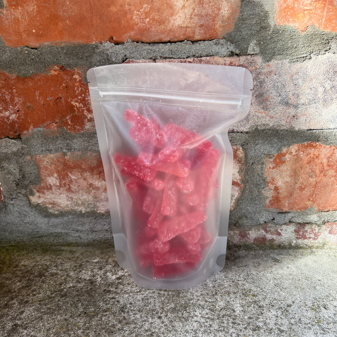 HEAT DAMAGED - Super Sour Raspberry Bottles (Sweden)